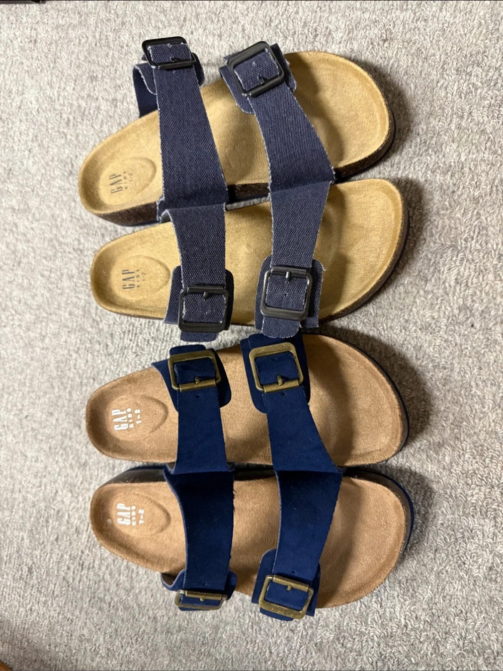 NWOT GAP Kids Navy Double-Buckle Sandals Size: 1-2